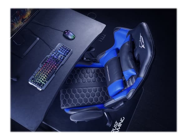 Trust GXT Resto 708B - Stol - ergonomisk - armlener - tipping - roterende - høydensitetsskumplast, polyuretanlær, metall, elastisk stoff, plastikk -