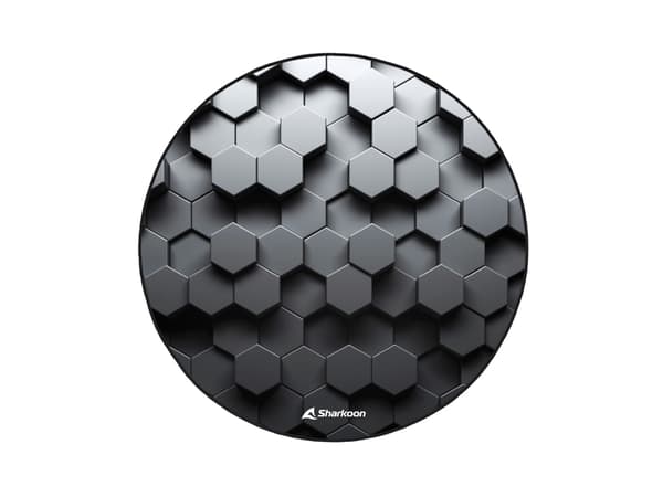 Sharkoon SKILLER SFM11 Hex - Stolmatta för gaming - rund - 120 cm - svart, vit