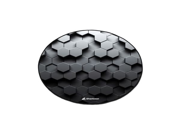 Sharkoon SKILLER SFM11 Hex - Stolmatta för gaming - rund - 120 cm - svart, vit