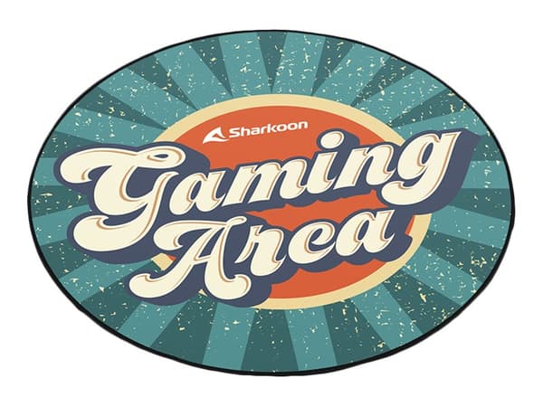 Sharkoon SKILLER SFM11 Gaming Area - Stolmatta för gaming - rund - 120 cm - gul, grön