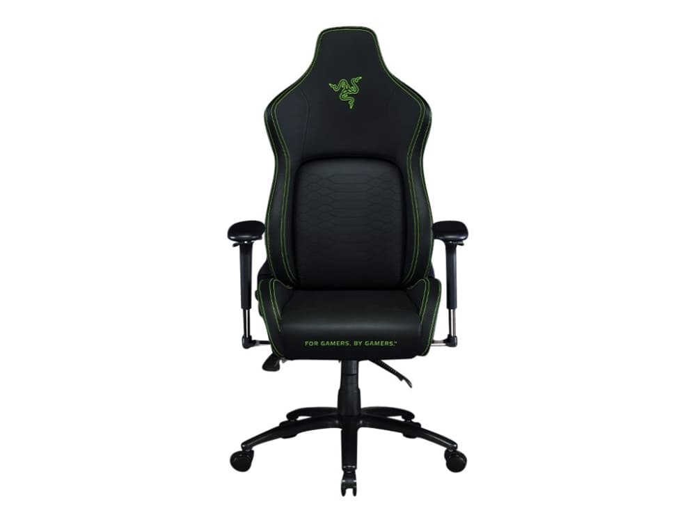 Razer Iskur XL - Stol - ergonomisk - armstöd - T-formad - konstläder, metallram, gjutet skum med hög densitet, metal base, plywoodram - svart, grön