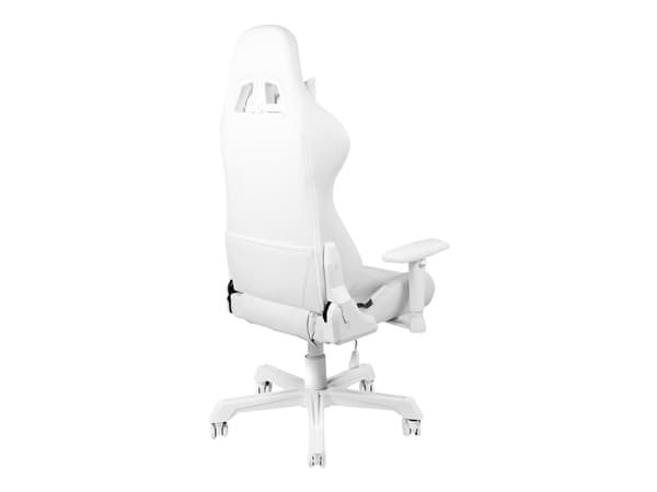DELTACO GAMING GAM-080 - Spillestol - ergonomisk - armlener - T-formet - tipping - roterende - kunstlær - hvit, RGB