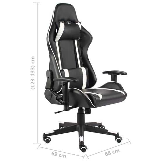 Snurrbar Gamingstol Vit/Svart Pvc