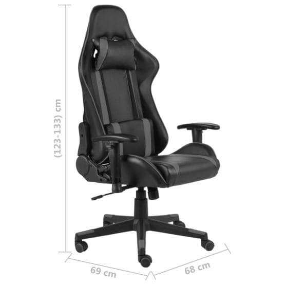 Snurrbar Gamingstol Grå/Svart Pvc