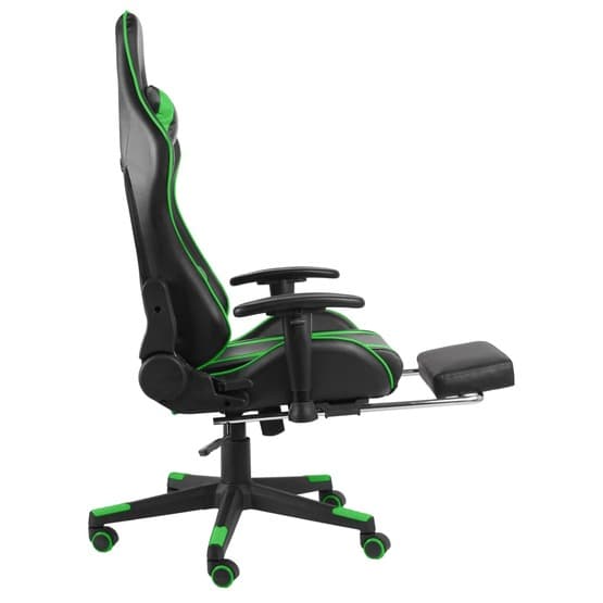 Snurrbar Gamingstol Med Fotstöd Grön/Svart Pvc