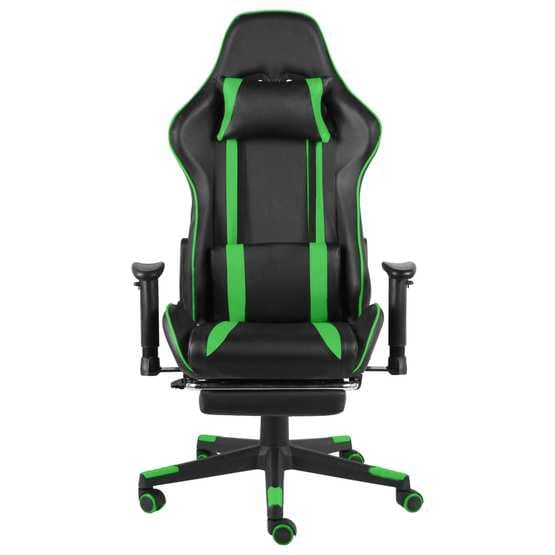 Snurrbar Gamingstol Med Fotstöd Grön/Svart Pvc