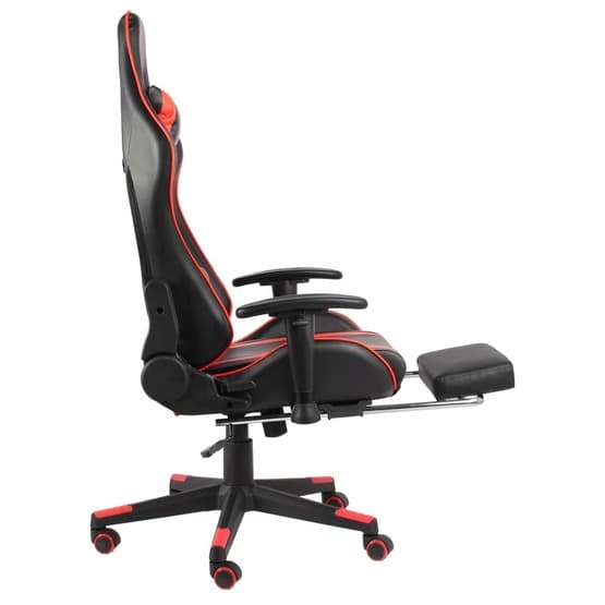 Snurrbar Gamingstol Med Fotstöd Röd/Svart Pvc
