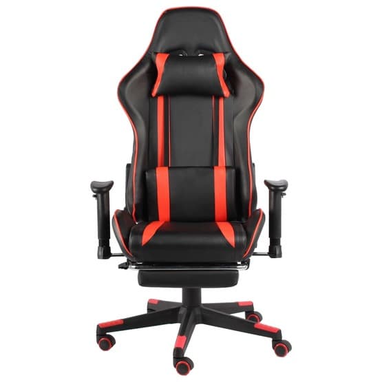 Snurrbar Gamingstol Med Fotstöd Röd/Svart Pvc