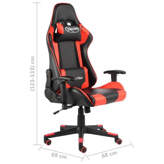 Snurrbar Gamingstol Röd Pvc