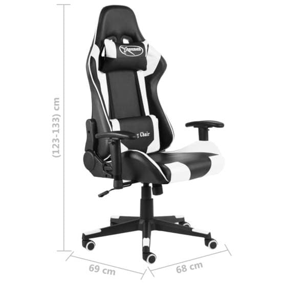 Snurrbar Gamingstol Vit Pvc