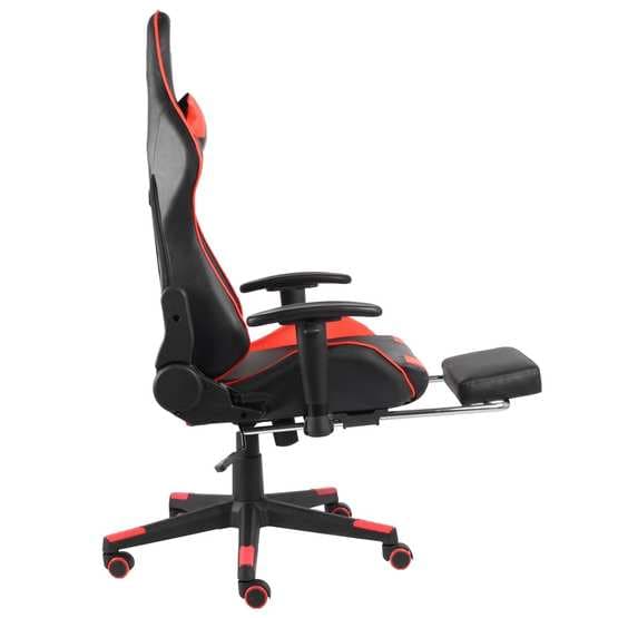 Snurrbar Gamingstol Med Fotstöd Röd Pvc