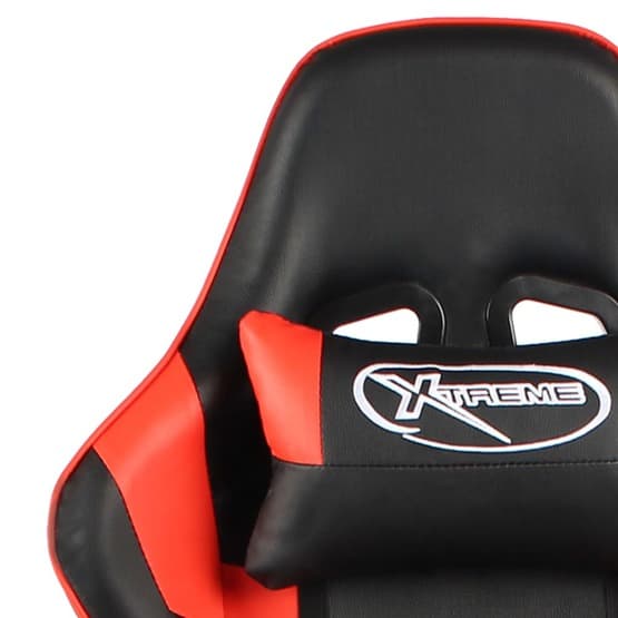 Snurrbar Gamingstol Med Fotstöd Röd Pvc