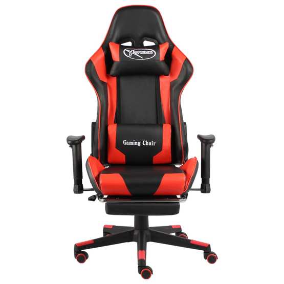 Snurrbar Gamingstol Med Fotstöd Röd Pvc