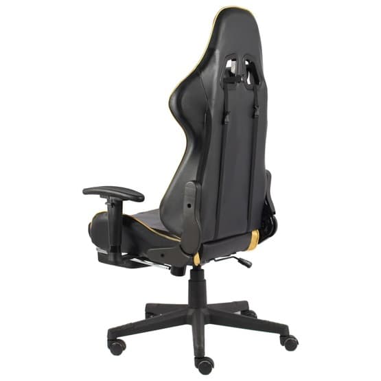 Snurrbar Gamingstol Med Fotstöd Guld Pvc