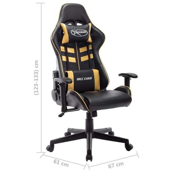 Gamingstol Svart Och Guld Konstläder