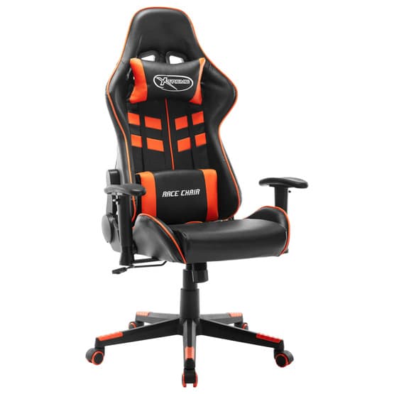 Gamingstol Svart Och Orange Konstläder