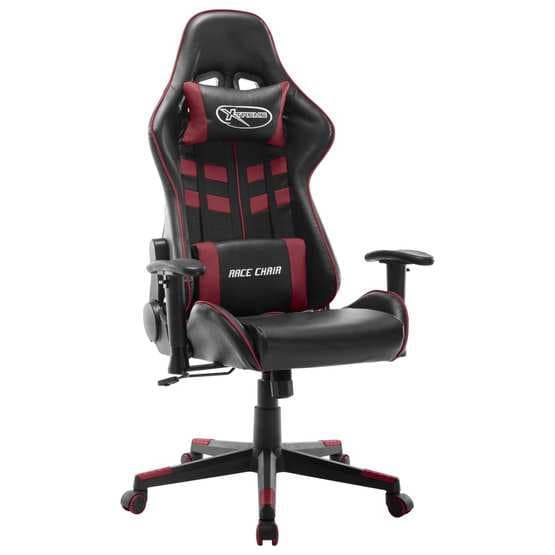 Gamingstol Svart Och Vinröd Konstläder