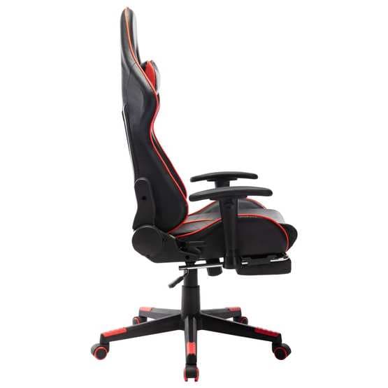 Gamingstol Med Fotstöd Svart Och Röd Konstläder