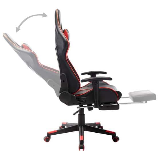 Gamingstol Med Fotstöd Svart Och Röd Konstläder