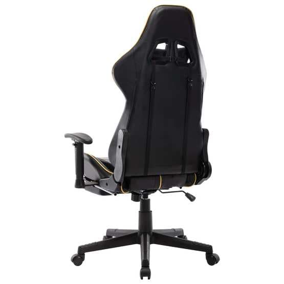 Gamingstol Med Fotstöd Svart Och Guld Konstläder
