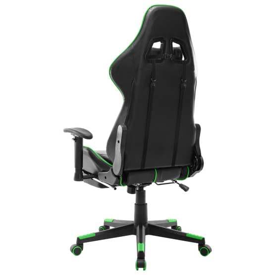Gamingstol Med Fotstöd Svart Och Grön Konstläder