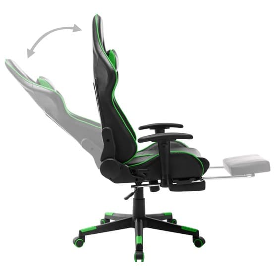 Gamingstol Med Fotstöd Svart Och Grön Konstläder