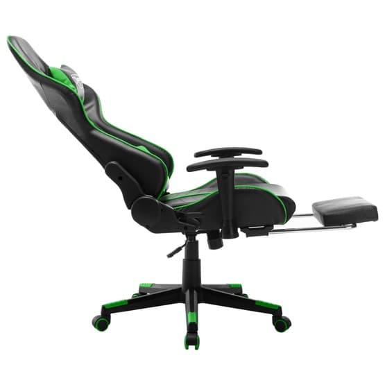 Gamingstol Med Fotstöd Svart Och Grön Konstläder