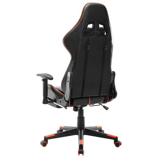 Gamingstol Med Fotstöd Svart Och Orange Konstläder