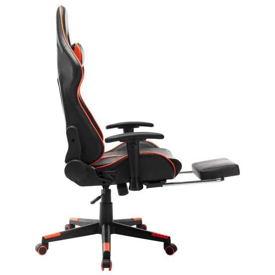 Gamingstol Med Fotstöd Svart Och Orange Konstläder