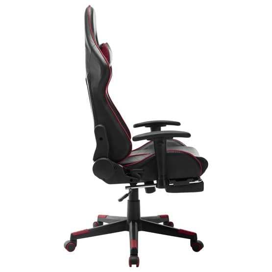 Gamingstol Med Fotstöd Svart Och Vinröd Konstläder