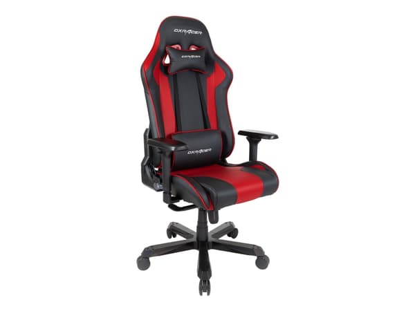 DXRacer King Series OH/KA99 - Stol - ergonomisk - högsvart - armstöd - T-formad - lutning - svängtapp - aluminium, polyuretanläder, gjutet skum med h
