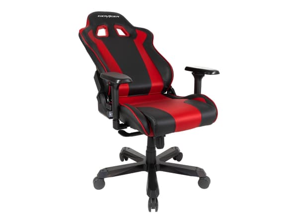 DXRacer King Series OH/KA99 - Stol - ergonomisk - högsvart - armstöd - T-formad - lutning - svängtapp - aluminium, polyuretanläder, gjutet skum med h