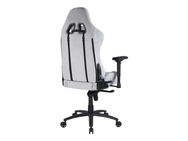 DELTACO GAMING DC440L - Spillestol - ergonomisk - høy bakside - armlener - T-formet - roterende - Alcantra-stoff, kaldstøpt skum - lysegrå