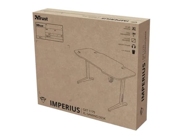 Trust GXT 1175 Imperius XL, Suora, Suorakaiteen muotoinen, Terästä, Pelaaminen, Musta, Musta