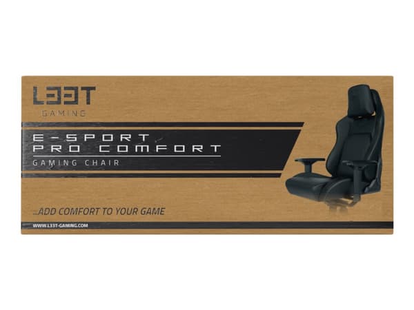 L33T E-Sport Pro Comfort - Spelstol - ergonomisk - armstöd - T-formad - lutning - svängtapp - metall, mocka, alcantara, polyuretanläder, stålram, kal