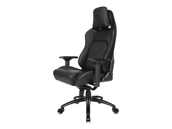 L33T E-Sport Pro Comfort - Spelstol - ergonomisk - armstöd - T-formad - lutning - svängtapp - metall, mocka, alcantara, polyuretanläder, stålram, kal