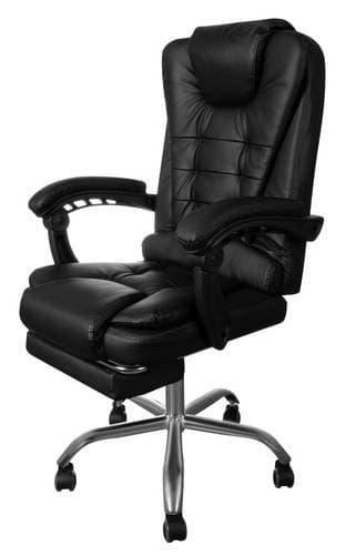 Ergonomisk Kontorsstol med Benstöd - Svart