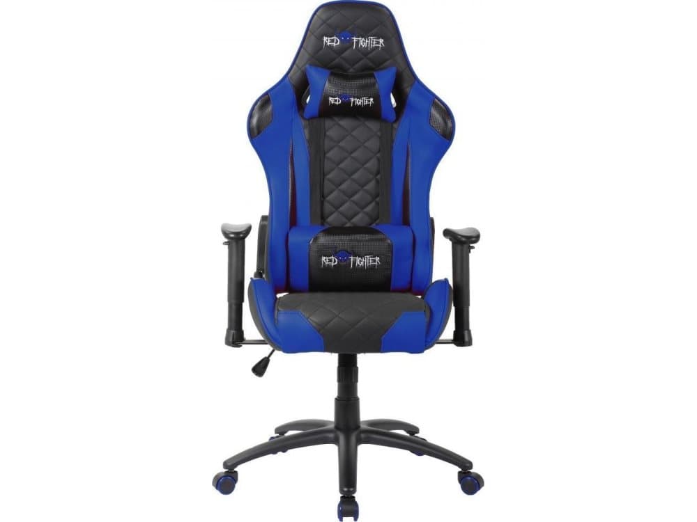Red Fighter armchair For the gamer, the Red Fighter C1 armchair, blue, detachable headrest