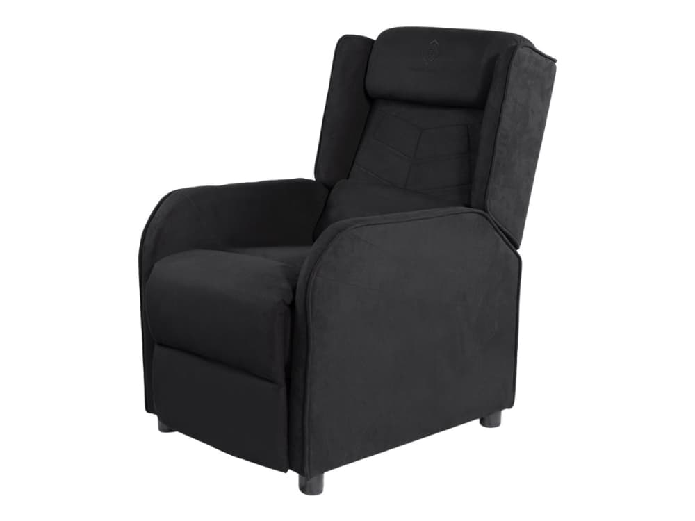 DELTACO GAMING DC430 - Fåtölj - fällbar - armstöd - Alcantaratyg - svart