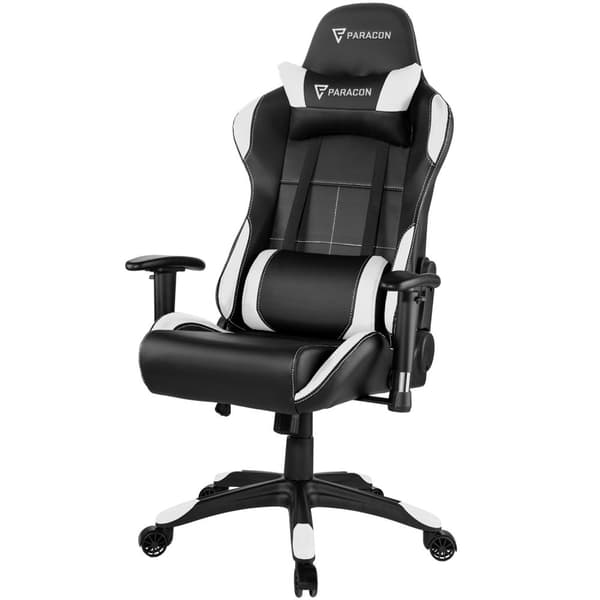 Paracon Rogue gamer stol inkl. Pute til nakke og lend hvit.