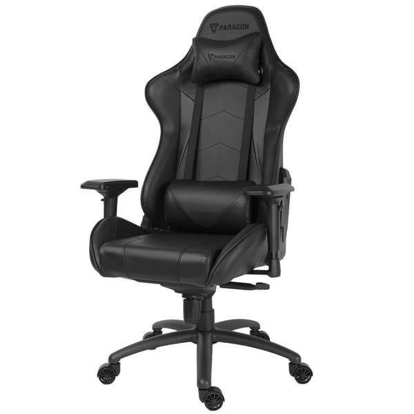 Paracon Knight Pro gamer stol inkl. Pute til nakke og lend svart.