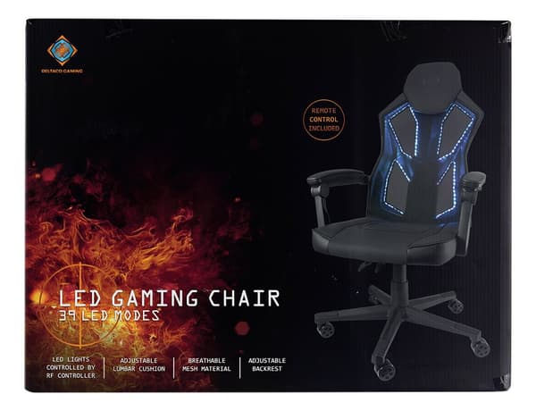 DELTACO GAMING DC220 stol med LED belysning