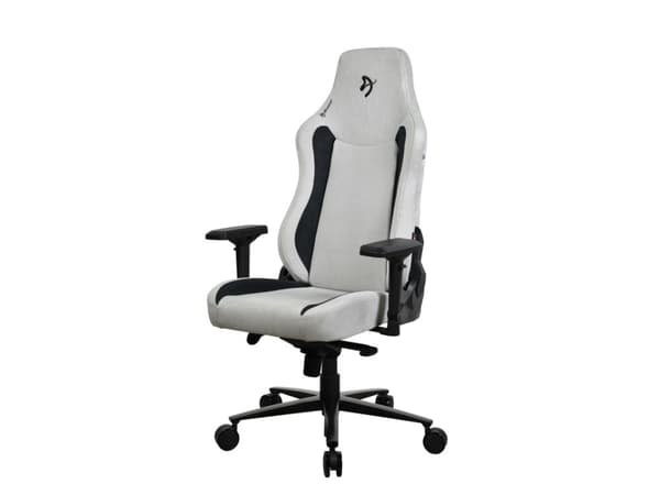 Arozzi Vernazza Supersoft - Stol - ergonomisk - armlener - T-formet - tipping - roterende - stoff - lysegrå