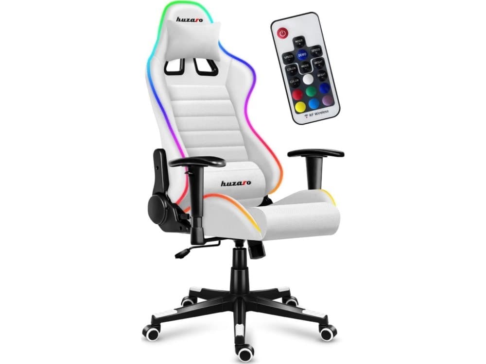 GAMING STOL HUZARO FORCE 6.0 RGB HVID