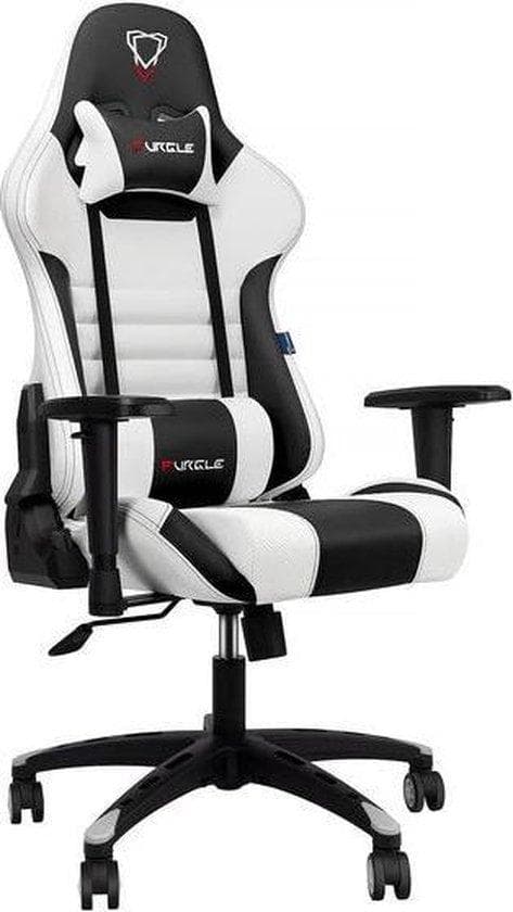 Svängbar stol - Furgle Gaming Chair - Hög komfort och superhållbar - Vit/Svart