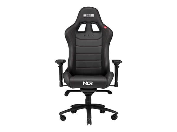 Next Level Racing Pro Gaming - Spillestol - ergonomisk - armlener - tipping - semsket, karbonstål, kaldstøpt skum, prima polyuretanlær - svart