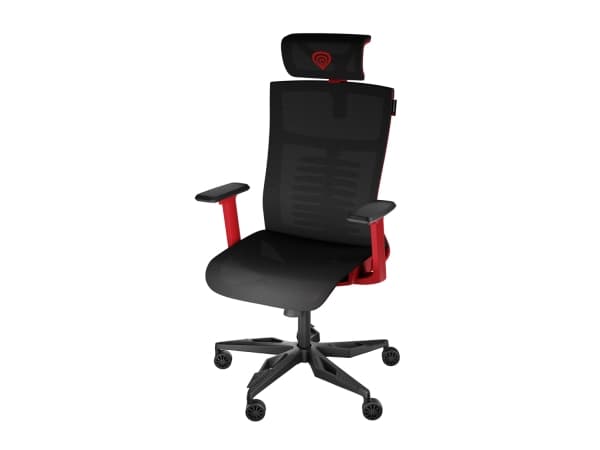 Genesis Astat 700 - Spillestol - ergonomisk - armlener - T-formet - tipping - roterende - masketekstil - svart, rød