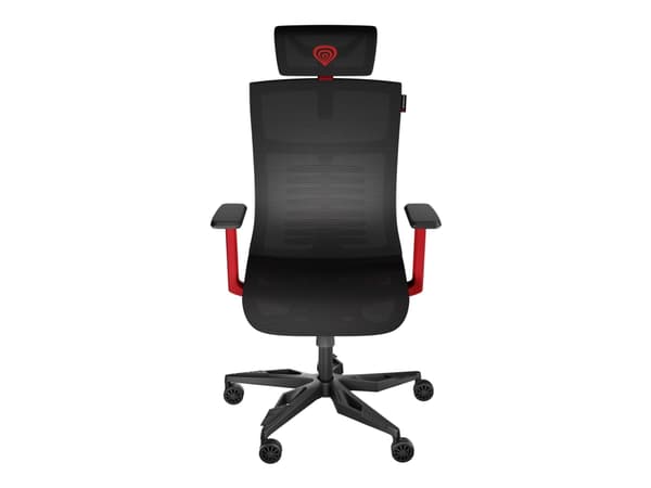 Genesis Astat 700 - Spillestol - ergonomisk - armlener - T-formet - tipping - roterende - masketekstil - svart, rød