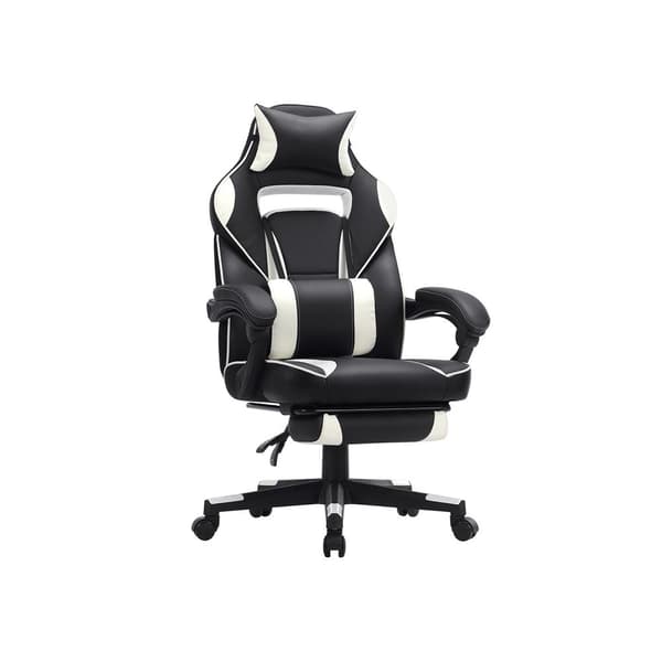 Gaming stol med fodstøtte - Ergonomisk kontorstol - Racerstol - Gaming stol - med ryg og pude
