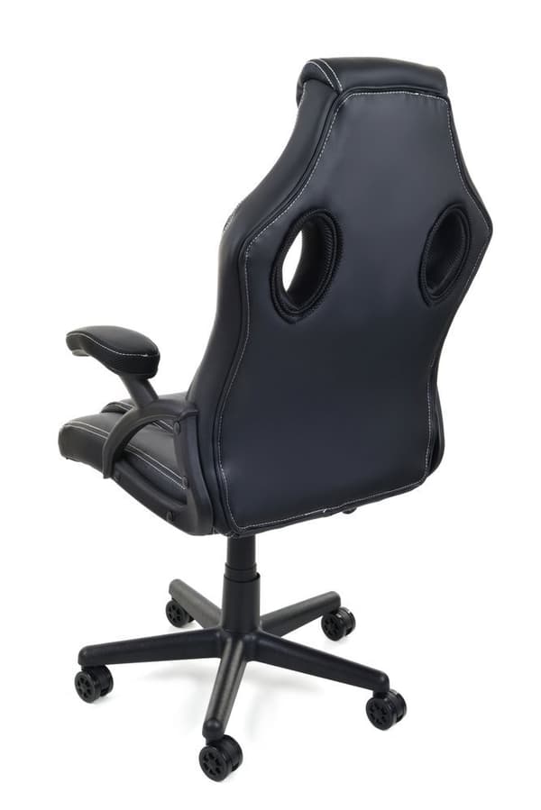 Gaming skrivbordsstol - konstläder - med nackstöd - svart